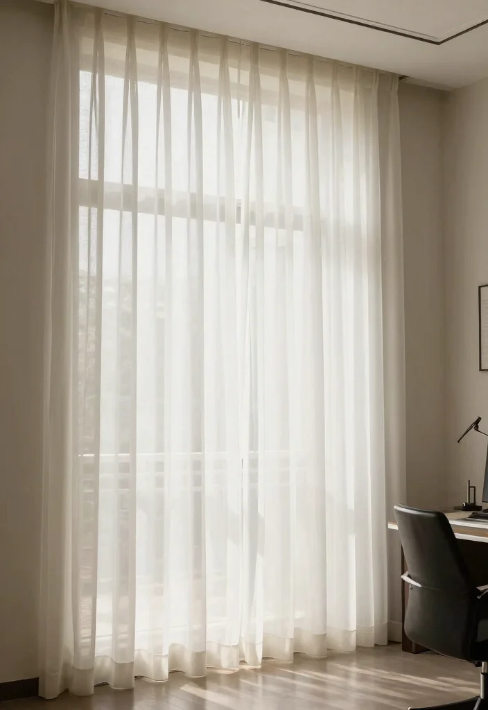29 Feminine Home Office Look Ideas Soft and Sophisticated - 24. Elegant Window Treatments 1