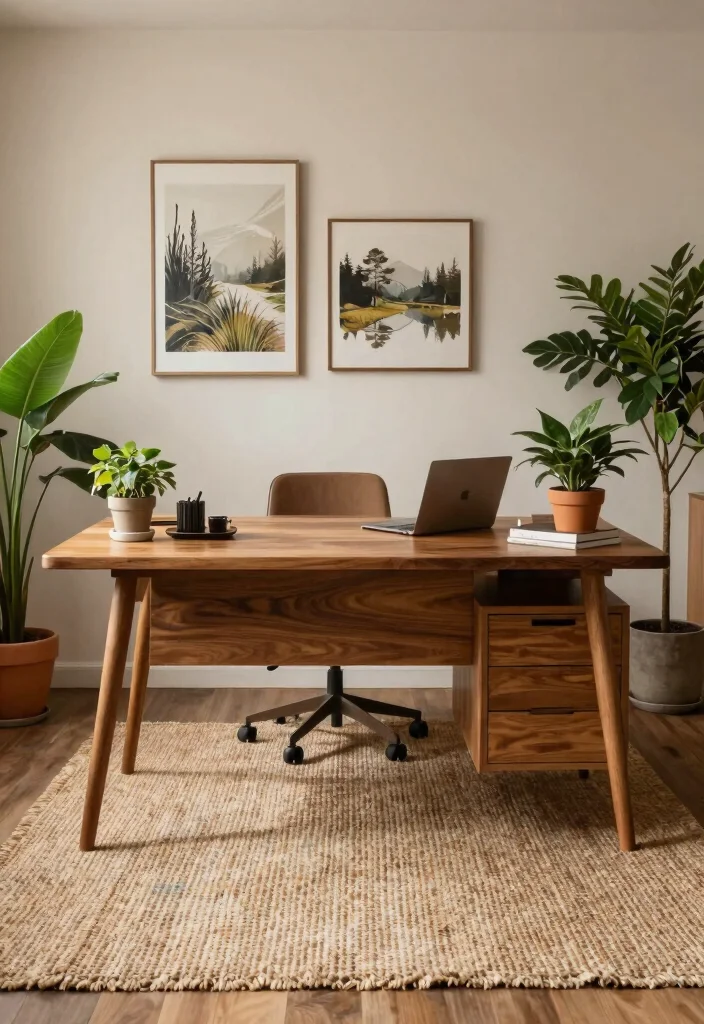 29 Feminine Home Office Look Ideas Soft and Sophisticated - 3. Elegant Earth Tones 1