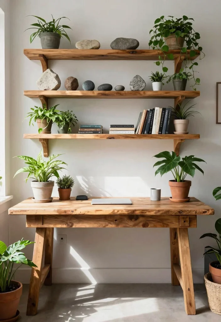 29 Feminine Home Office Look Ideas Soft and Sophisticated - 8. Nature-Inspired Decor 1