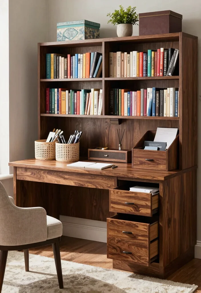 29 Home Office Feminine Ideas Chic and Inspiring - 10. Elegant Storage Solutions 1