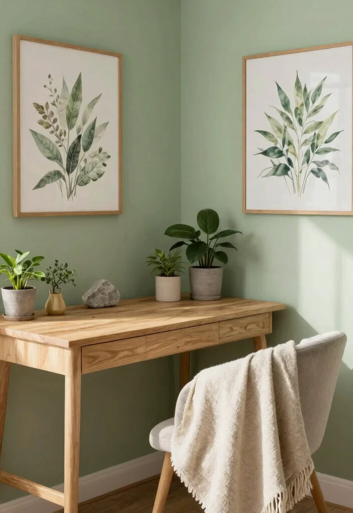 29 Home Office Feminine Ideas Chic and Inspiring - 13. Serene Nature-Inspired Themes 1