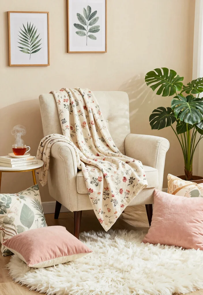 29 Home Office Feminine Ideas Chic and Inspiring - 2. Cozy Textiles for Comfort 1