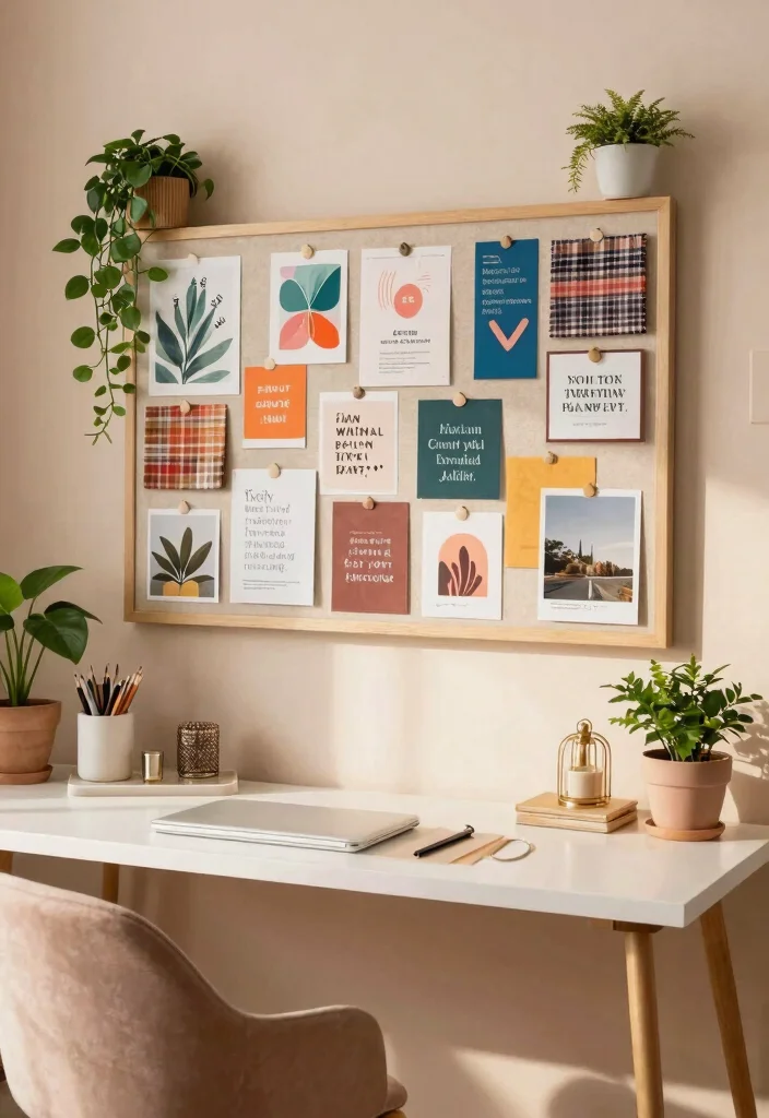 29 Home Office Feminine Ideas Chic and Inspiring - 22. Artistic Inspiration Boards 1