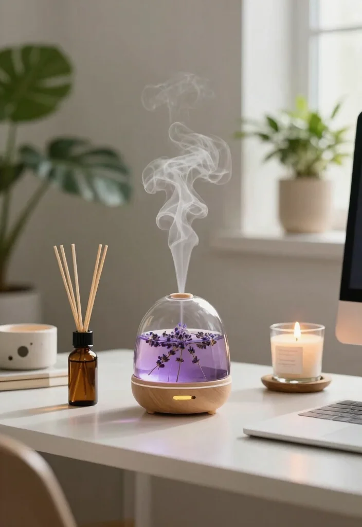 29 Home Office Feminine Ideas Chic and Inspiring - 23. Aromatherapy for Focus 1