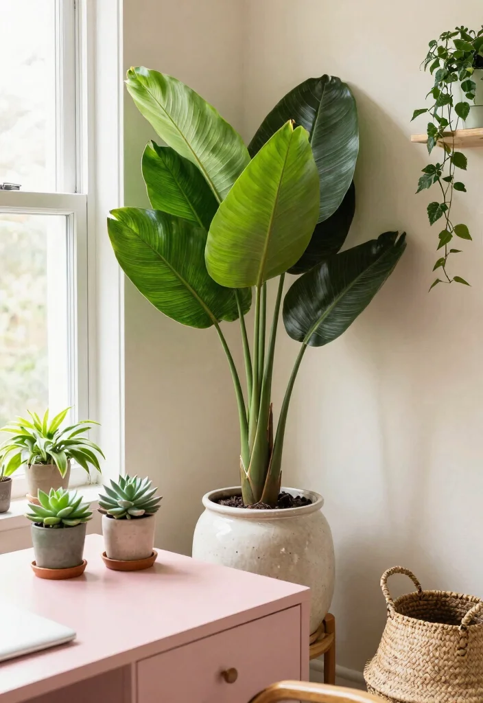 29 Home Office Feminine Ideas Chic and Inspiring - 4. Greenery for a Fresh Vibe 1