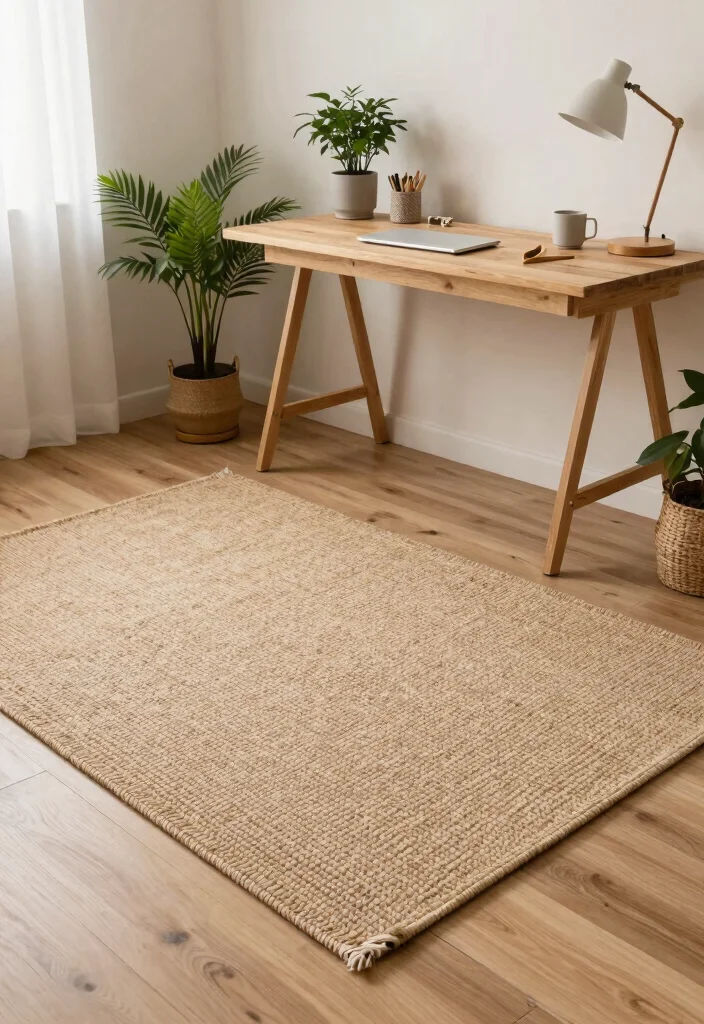 29 Home Office Rug Ideas: Cozy Styling for Your Space - 24. Sustainable Wool Rugs for Comfort and Style 1