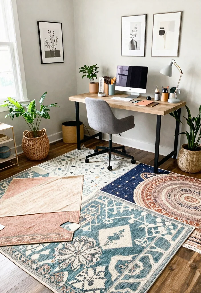 29 Home Office Rug Ideas: Cozy Styling for Your Space - 29. Crafting Your Unique Rug Style 1