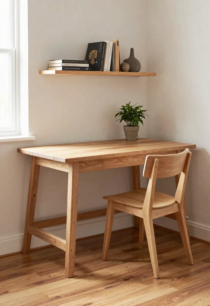 29 Japandi and Zen Home Office Ideas Calm Minimalist Space - 1. Natural Wood Furniture 1