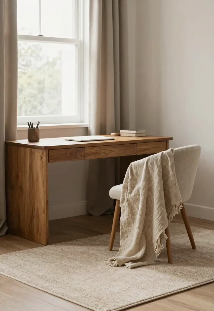 29 Japandi and Zen Home Office Ideas Calm Minimalist Space - 13. Soft Textiles 1