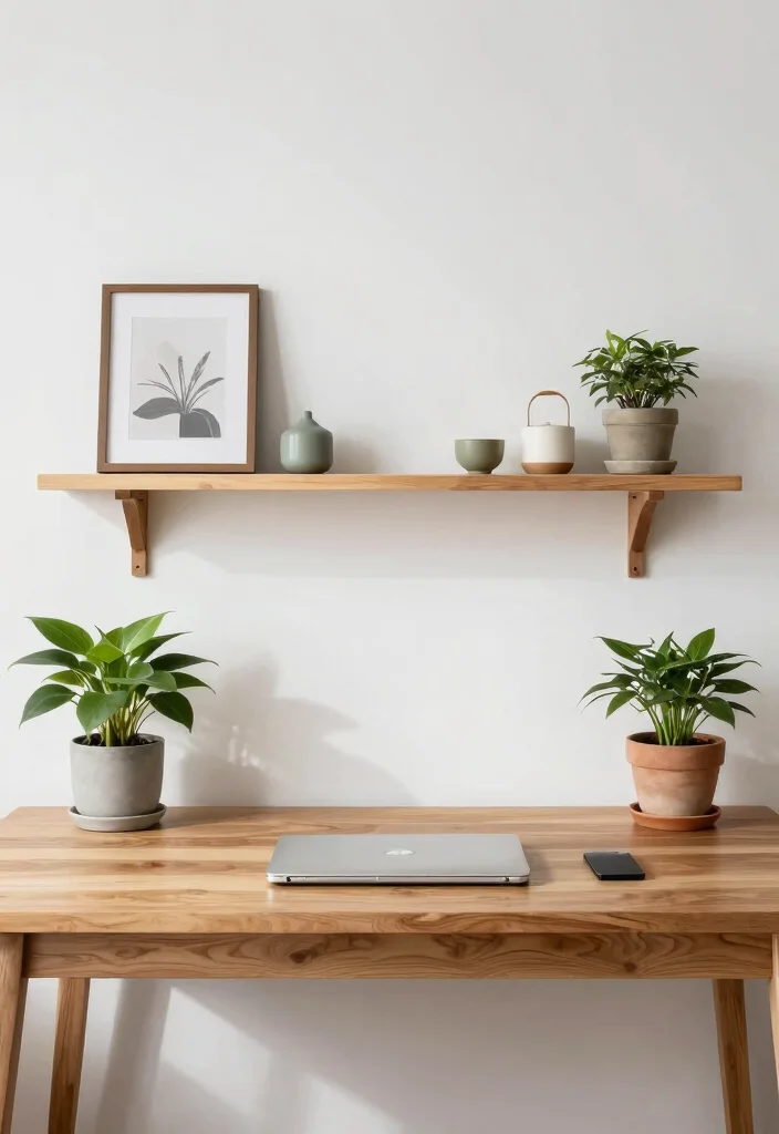 29 Japandi and Zen Home Office Ideas Calm Minimalist Space - 14. Balanced Symmetry 1