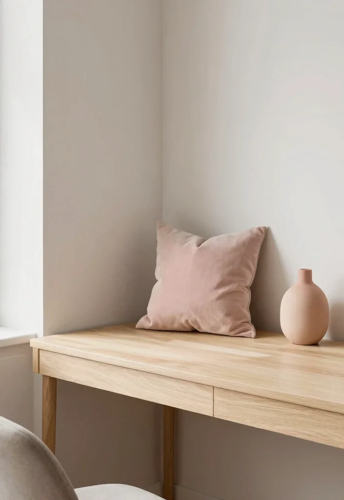 29 Japandi and Zen Home Office Ideas Calm Minimalist Space - 21. Thoughtful Color Accents 1