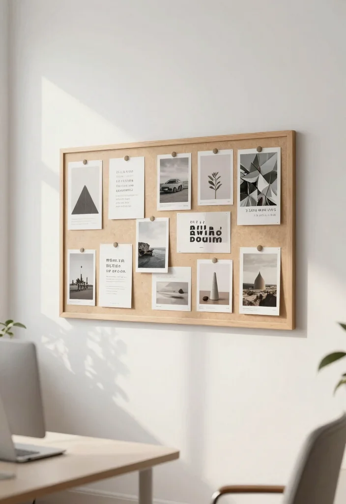 29 Japandi and Zen Home Office Ideas Calm Minimalist Space - 22. Create a Vision Board 1