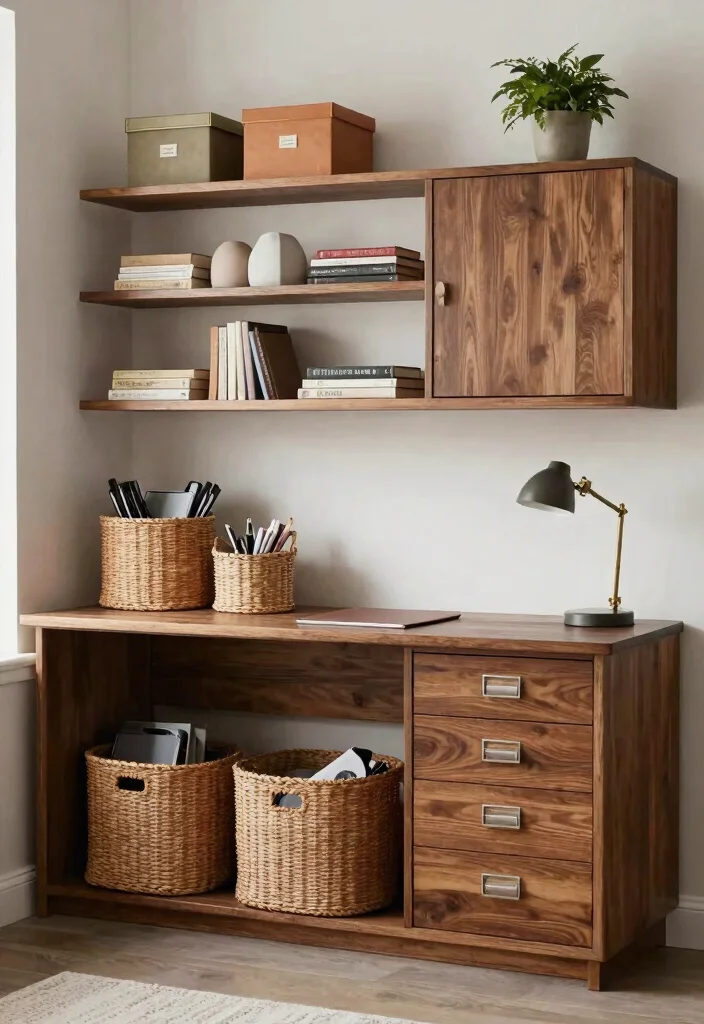 29 Mid Century Modern Home Office Design Ideas - 10. Creative Storage Solutions 1