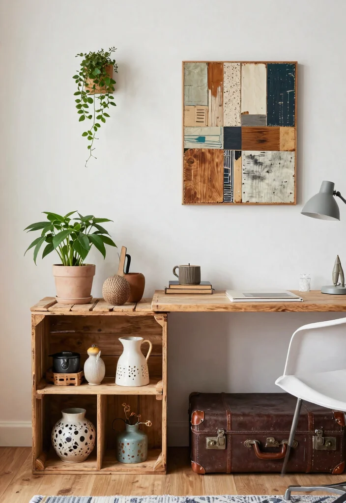 29 Mid Century Modern Home Office Design Ideas - 26. Upcycled Decor 1