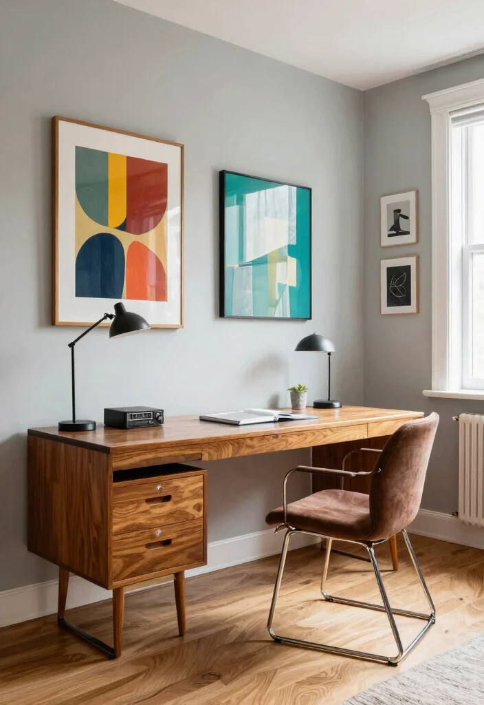 29 Mid Century Modern Home Office Design Ideas - 29. Contemporary Updates to Mid Century Design 1