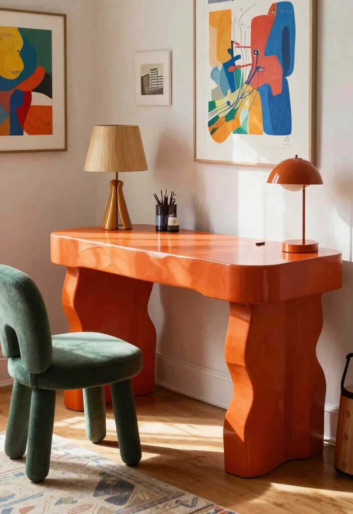 29 Modern Home Office Desk Ideas Clean Lines Big Style - 13. Artistic Desks 1