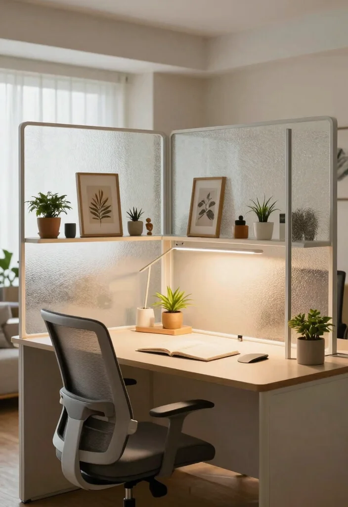 29 Modern Home Office Desk Ideas Clean Lines Big Style - 17. Desk with Privacy Panels 1