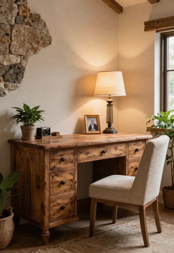 29 Modern Home Office Desk Ideas Clean Lines Big Style - 18. Rustic Desks 1