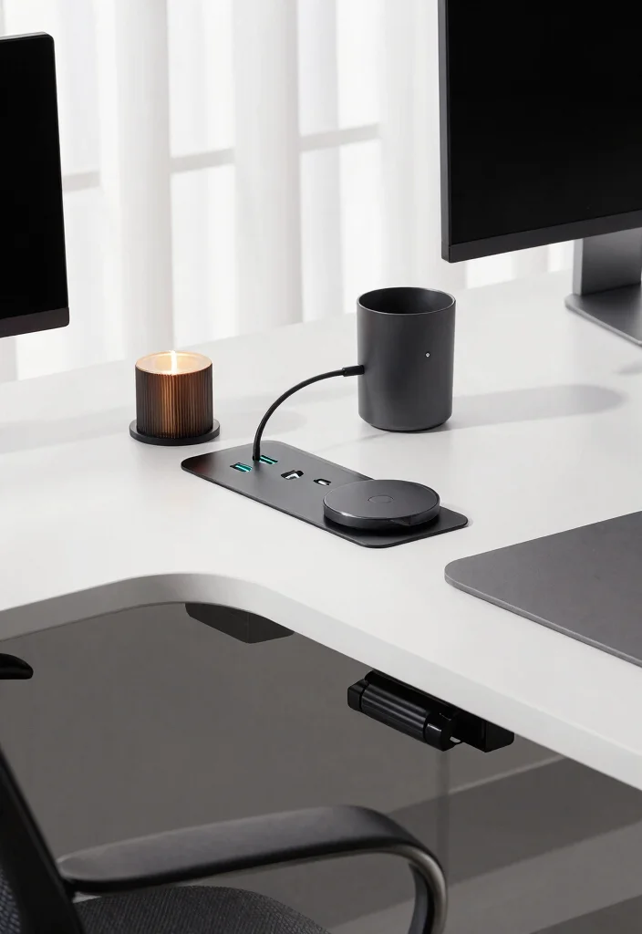 29 Modern Home Office Desk Ideas Clean Lines Big Style - 24. Tech-Friendly Desks 1