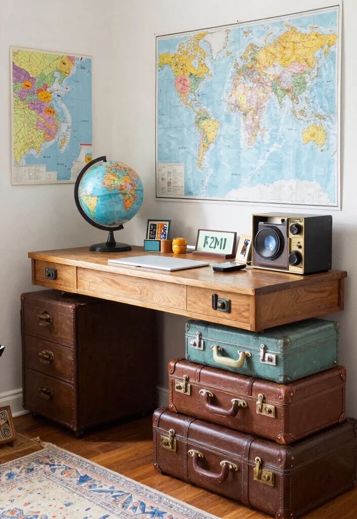 29 Modern Home Office Desk Ideas Clean Lines Big Style - 28. Travel-Inspired Desks 1