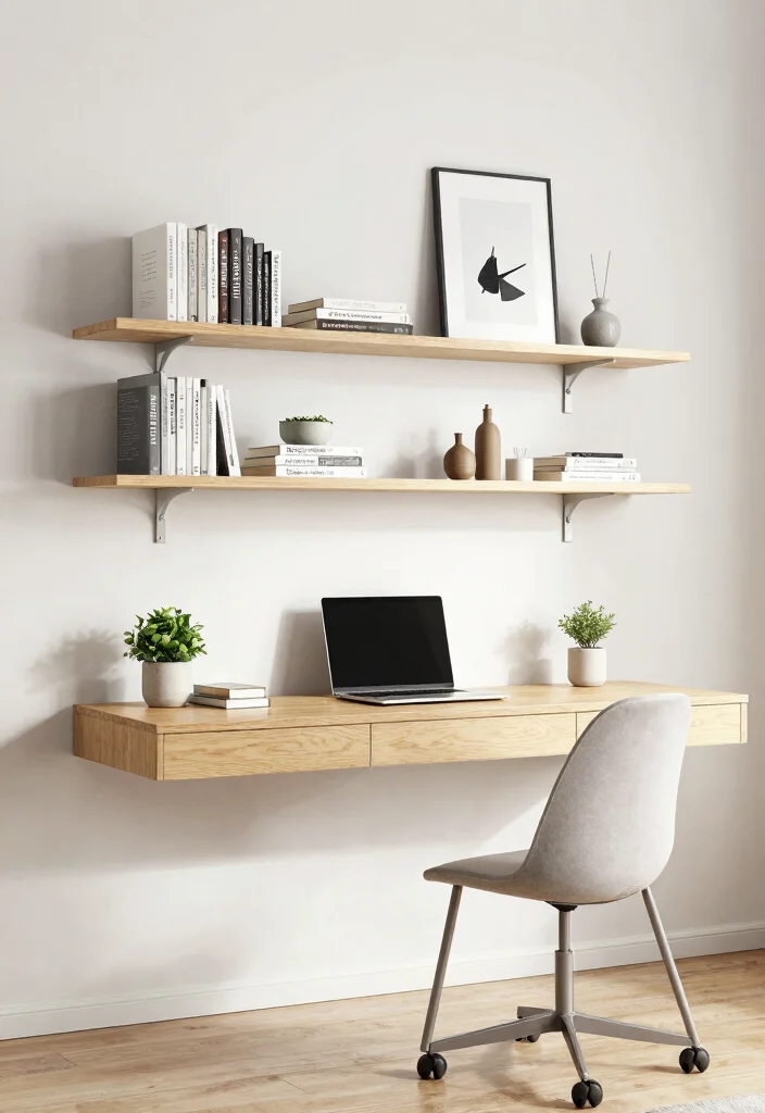 29 Modern Home Office Desk Ideas Clean Lines Big Style - 5. Floating Desks 1