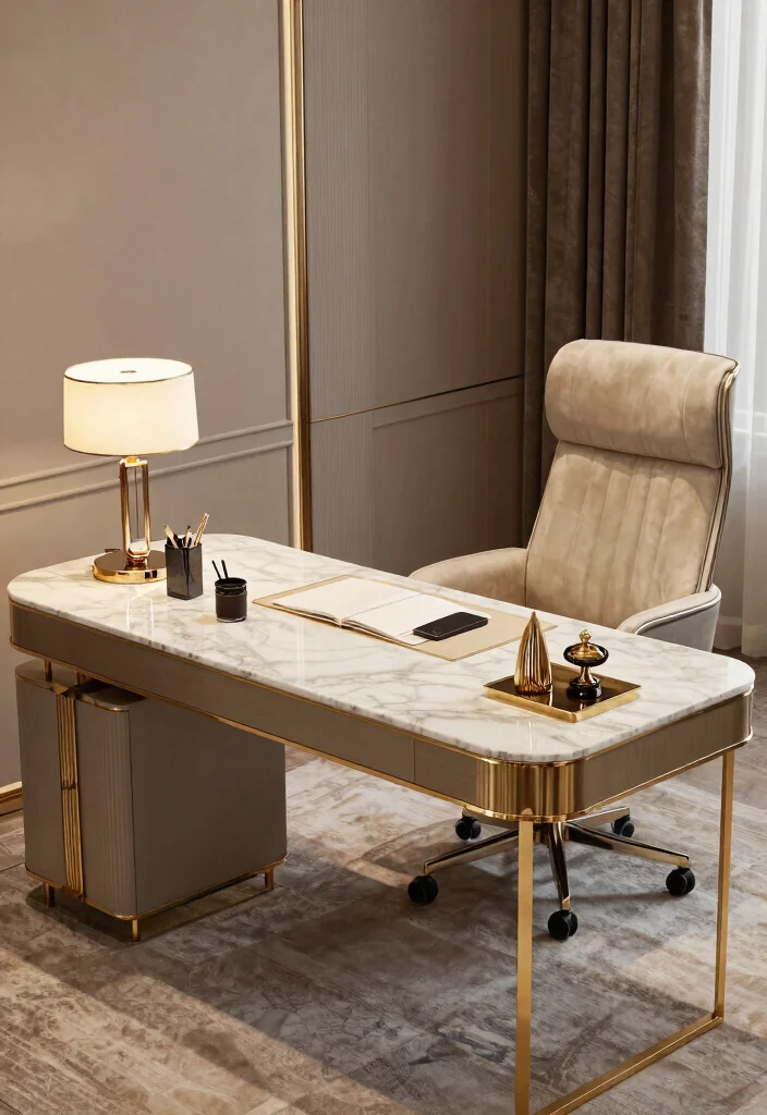 29 Modern Office Tables Ideas Sleek Designs for Every Style - 17. Luxurious Lifestyles 1