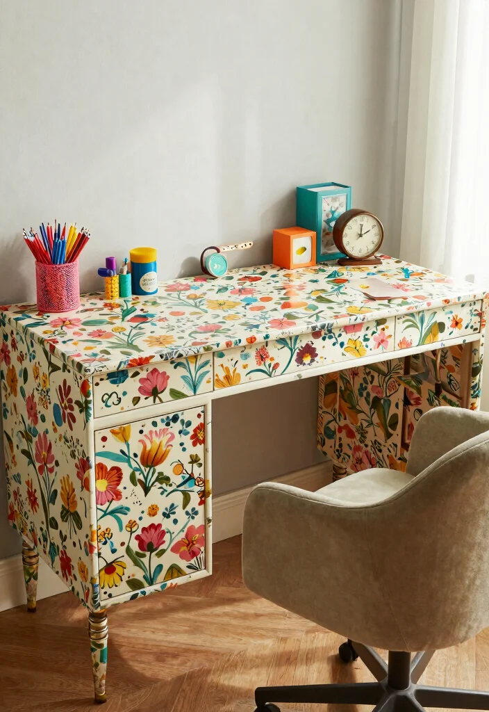 29 Modern Office Tables Ideas Sleek Designs for Every Style - 18. Vintage Patterns 1