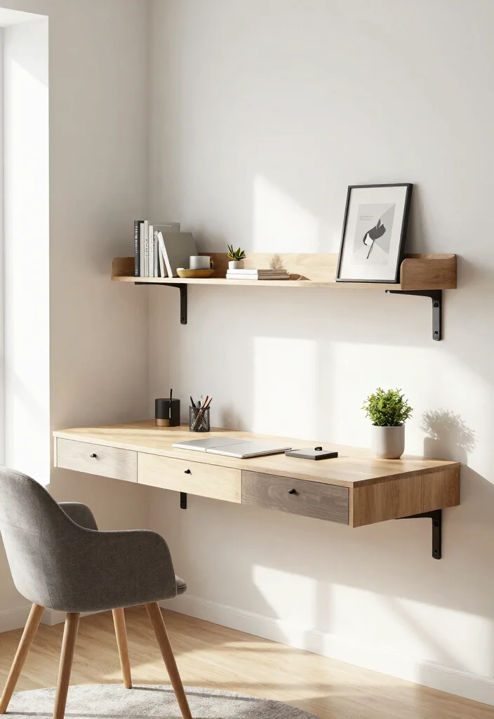 29 Modern Office Tables Ideas Sleek Designs for Every Style - 20. Floating Desks 1