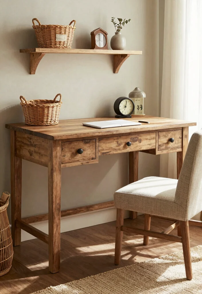 29 Modern Office Tables Ideas Sleek Designs for Every Style - 25. Farmhouse Style 1