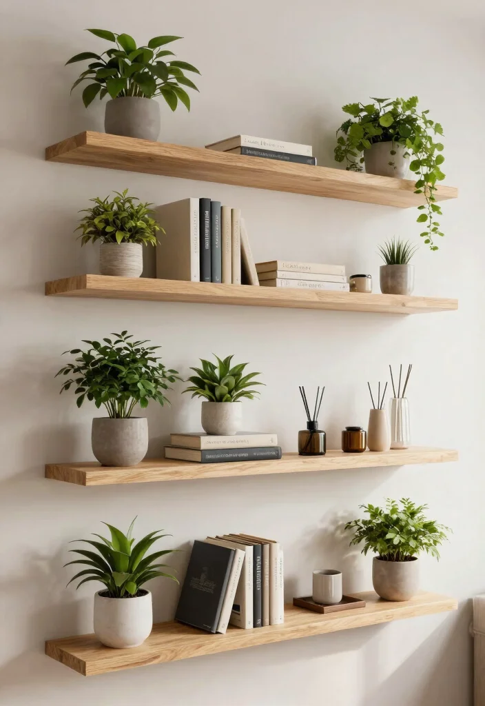 29 Office Back Wall Concepts Stunning Backdrop Decor - 7. Floating Shelves with Style 1