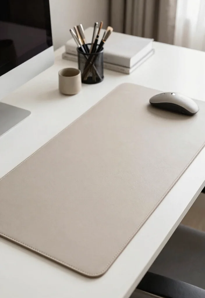 29 Office Desk Decor Ideas for Work Cubicle Women - 27. Stylish Desk Pads 1