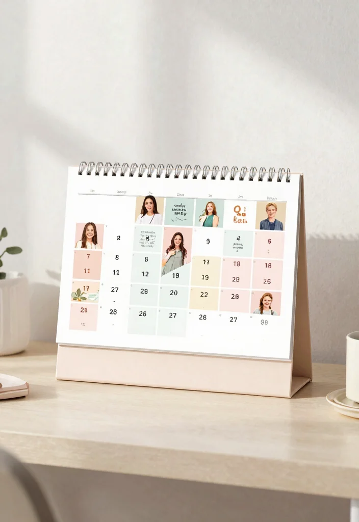 29 Office Desk Decor Ideas for Work Cubicle Women - 4. Personalized Calendar 1