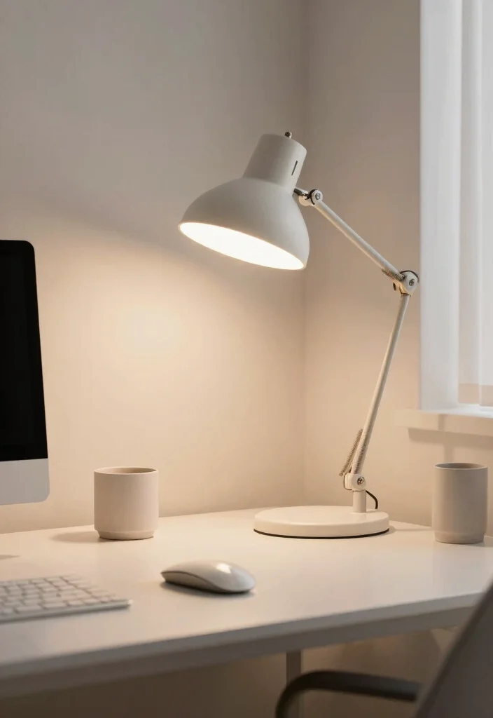 29 Office Desk Decor Ideas for Work Cubicle Women - 9. Functional Desk Lighting 1