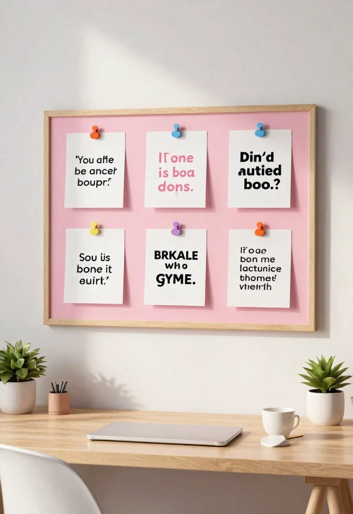 29 Pink Home Office Ideas Whimsical and Feminine Workspace - 11. Customized Pink Bulletin Board 1
