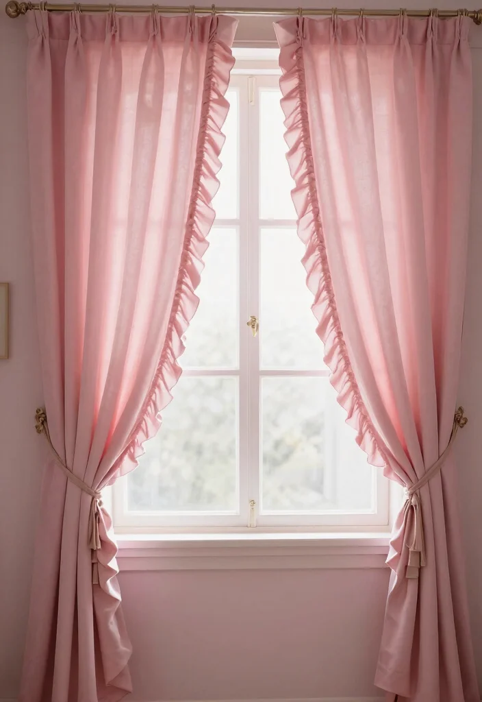 29 Pink Home Office Ideas Whimsical and Feminine Workspace - 12. Elegant Pink Curtains 1