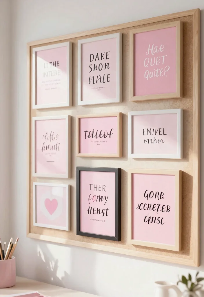 29 Pink Home Office Ideas Whimsical and Feminine Workspace - 25. Pink themed Inspirational Quotes 1