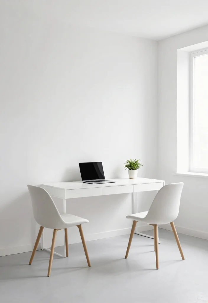 29 Small Home Office Ideas for Tiny Spaces at Home - 15. Minimalist Decor 1