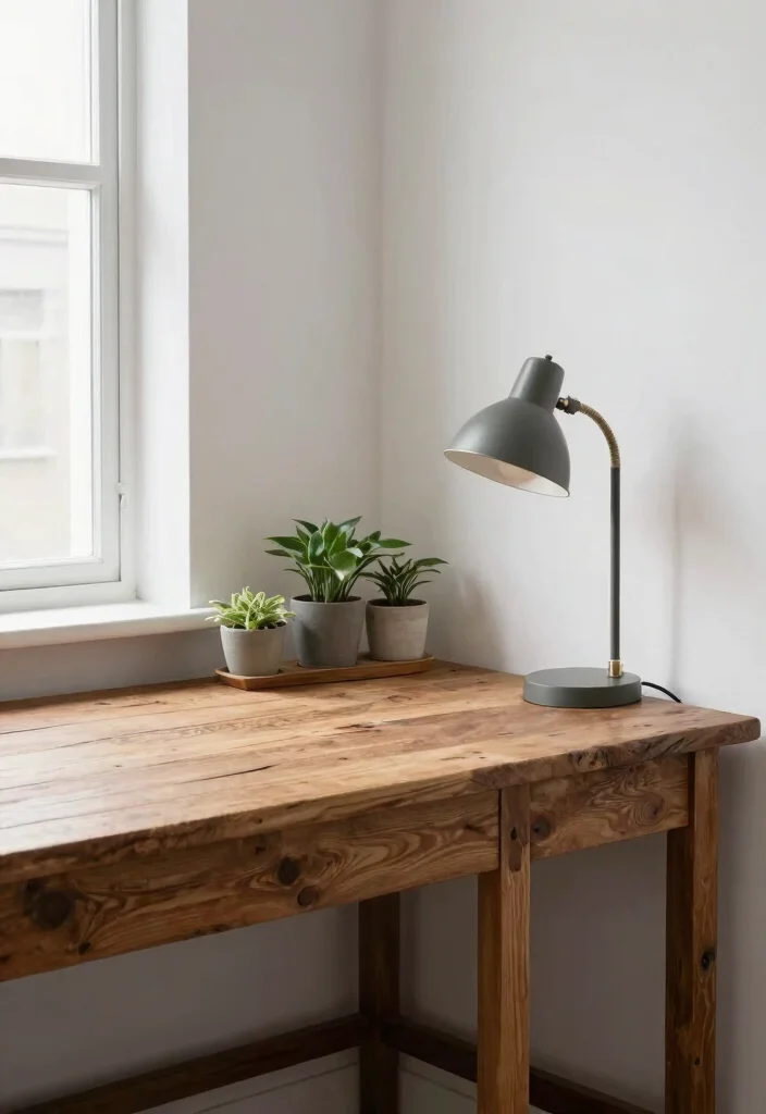 29 Small Home Office Ideas for Tiny Spaces at Home - 16. Reclaimed Wood Accents 1
