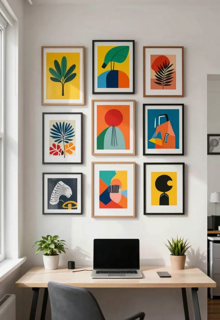29 Small Home Office Ideas for Tiny Spaces at Home - 18. Inspirational Wall Art 1