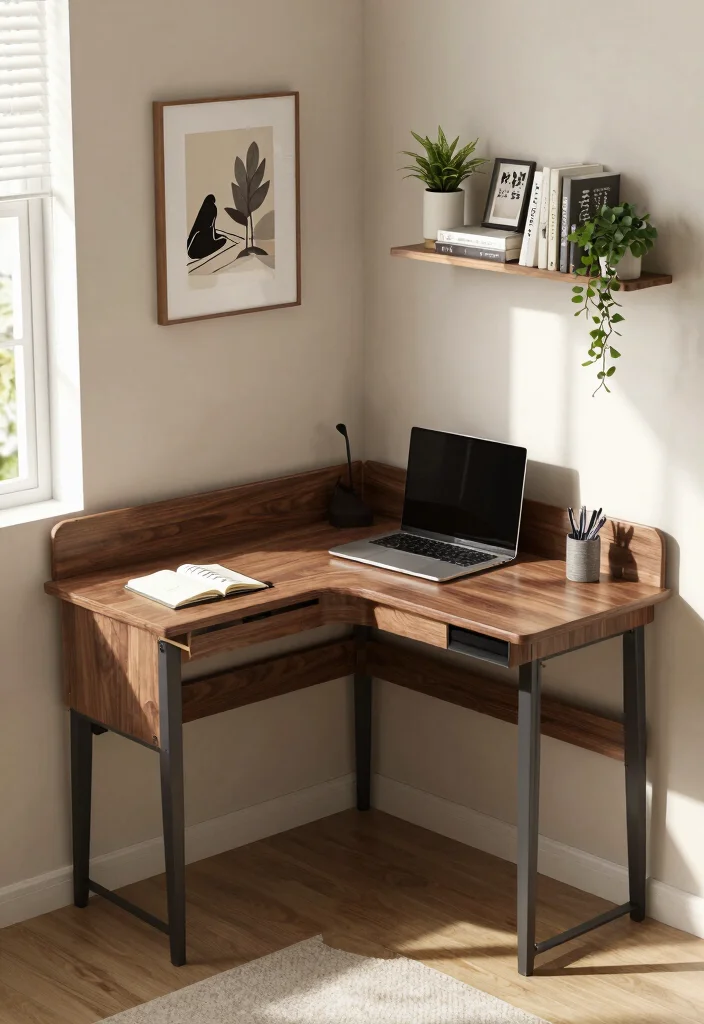 29 Small Home Office Ideas for Tiny Spaces at Home - 2. Corner Desk 1