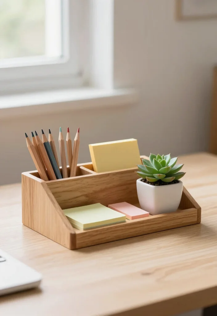 29 Small Home Office Ideas for Tiny Spaces at Home - 4. Compact Desk Organizer 1