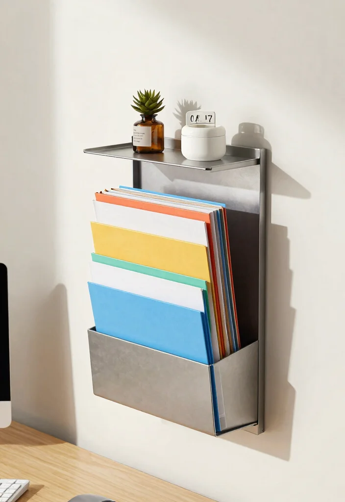 29 Small Home Office Ideas for Tiny Spaces at Home - 8. Vertical File Storage 1