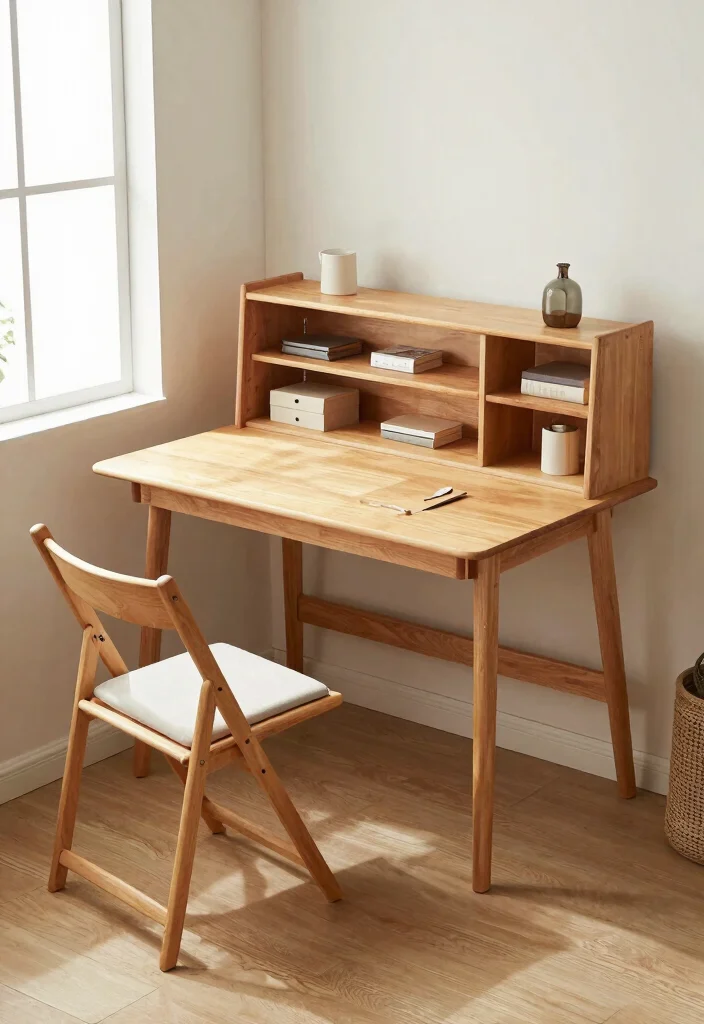 29 Wood Desk Home Office Ideas: Warm and Natural Workspace - 12. Multi-Functional Spaces 1