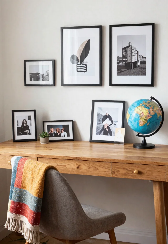 29 Wood Desk Home Office Ideas: Warm and Natural Workspace - 16. Personalized Touches 1