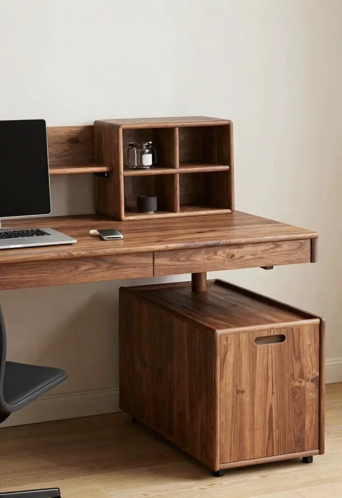 29 Wood Desk Home Office Ideas: Warm and Natural Workspace - 22. Functional Furniture 1