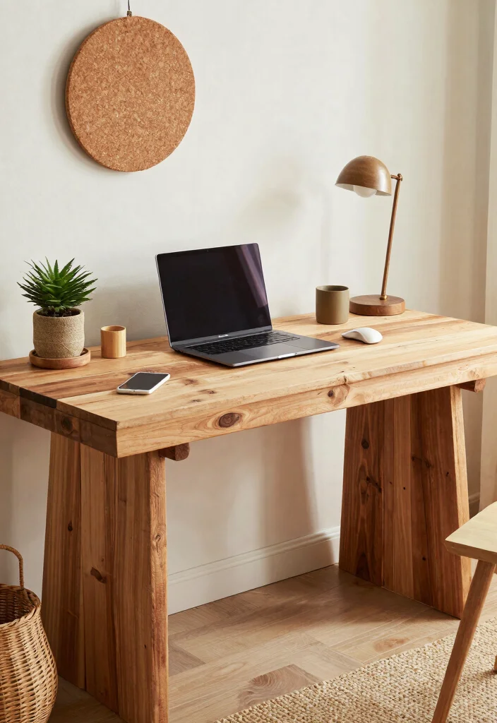 29 Wood Desk Home Office Ideas: Warm and Natural Workspace - 28. Eco-Conscious Materials 1