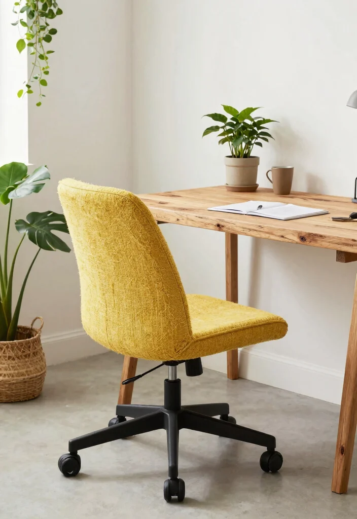 29 Yellow Home Office Ideas Bright and Cheerful - 5. Sustainable Yellow Office Furniture 1
