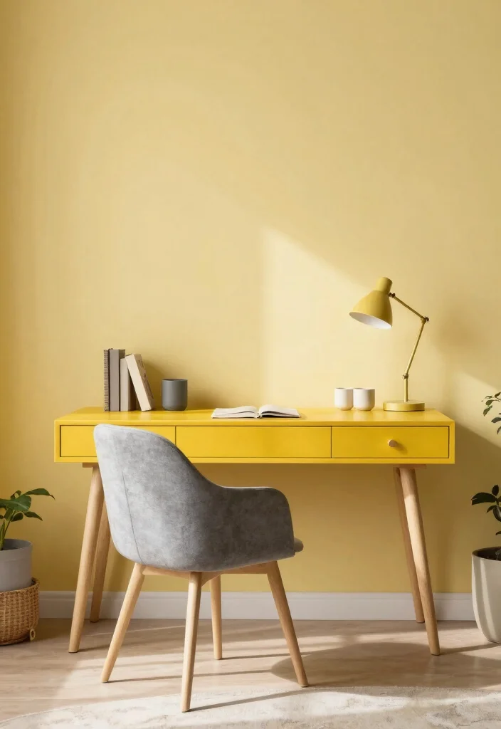 29 Yellow Home Office Ideas Bright and Cheerful - 6. Yellow Color Schemes 1