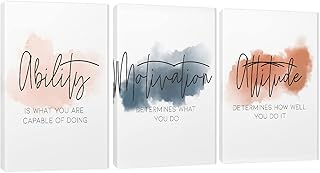 3 Piece Inspirational Canvas Wall Art, Quotes Motivational Mindset Print...