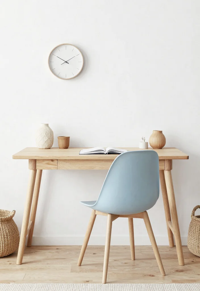30 Blue Home Office Concepts: Calm and Creative Workspace - 9. Scandinavian Blue Charm 1
